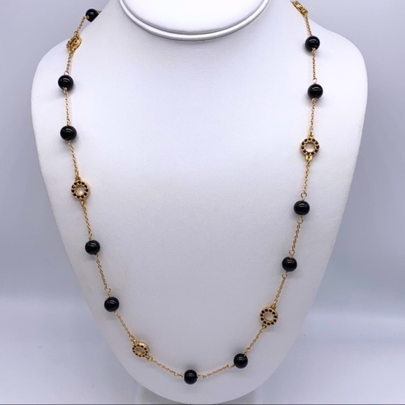 J. Crew Black Bead & Disc Station Necklace - Picture 2 of 2